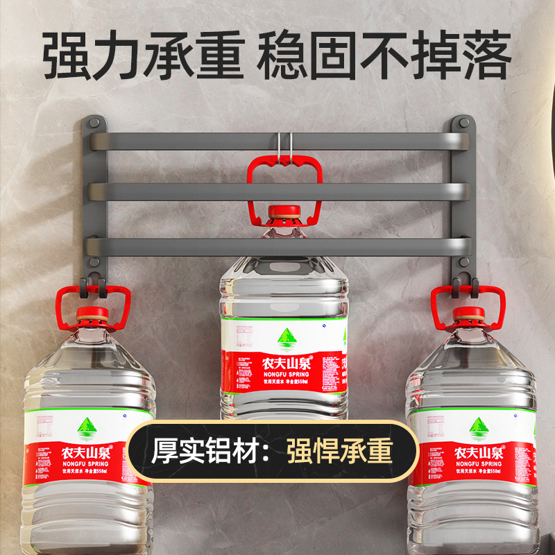 Gun ash towel rack, no need for drilling, bathroom wall-mounted towel hanging rod, storage rack, bathroom storage hanging rack Application Scenario