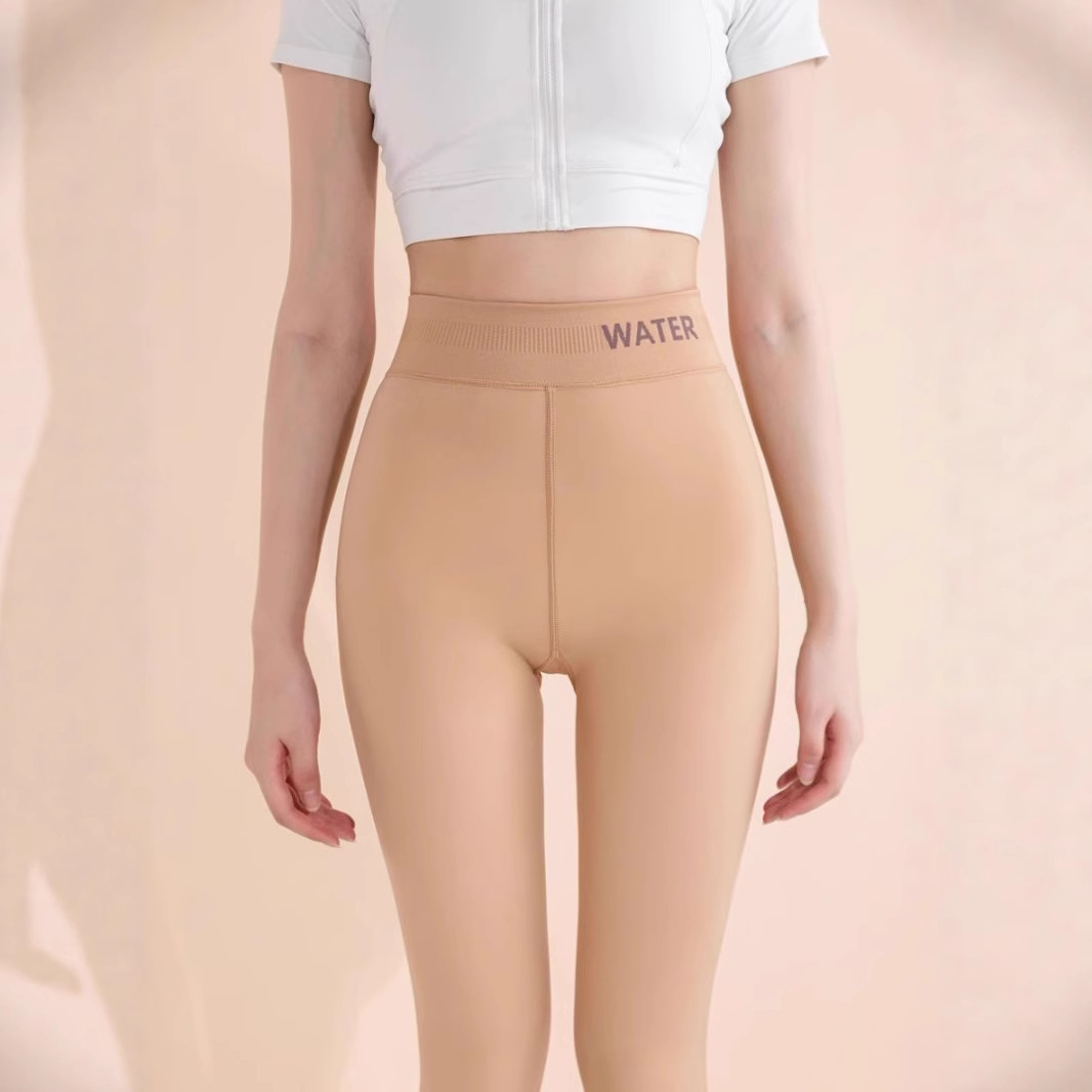 针织平腰水光袜网纱腰光腿裸感神器女肉色打底裤西瓜档秋冬加绒外