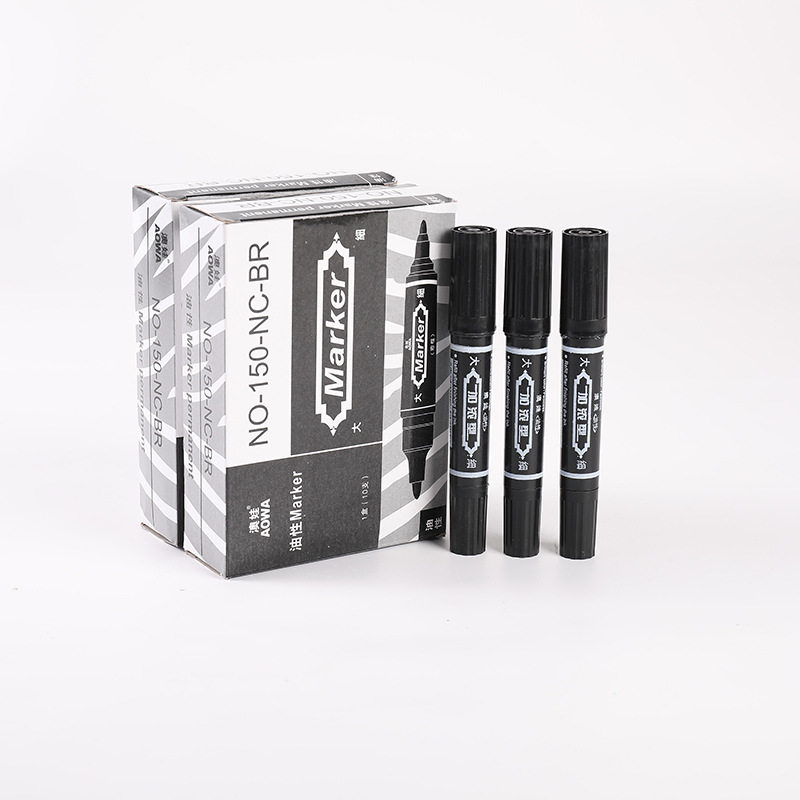 150 double-headed oil-based black marker pen, large-capacity marking color big-headed pen, logistics mark quick-drying marker pen