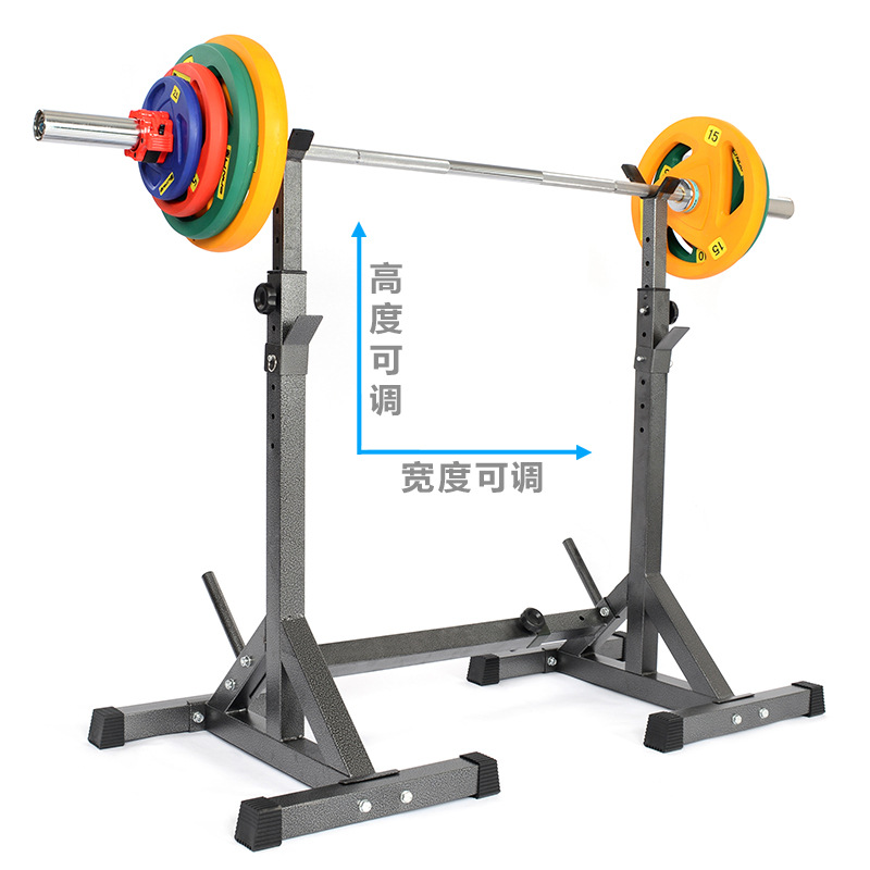 Barbell rack, squat rack, fitness equipment, home men's flying bird stool, bench press, weightlifting bed set, adjustable barbell details Picture