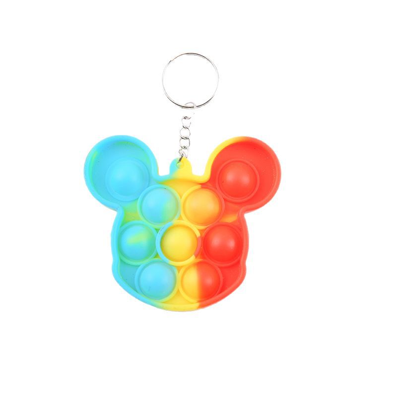 Finger press bubble fun to relieve stress, Rainbow Press fun keychain pendant to relieve stress, children's toy, kindergarten gift Item Picture