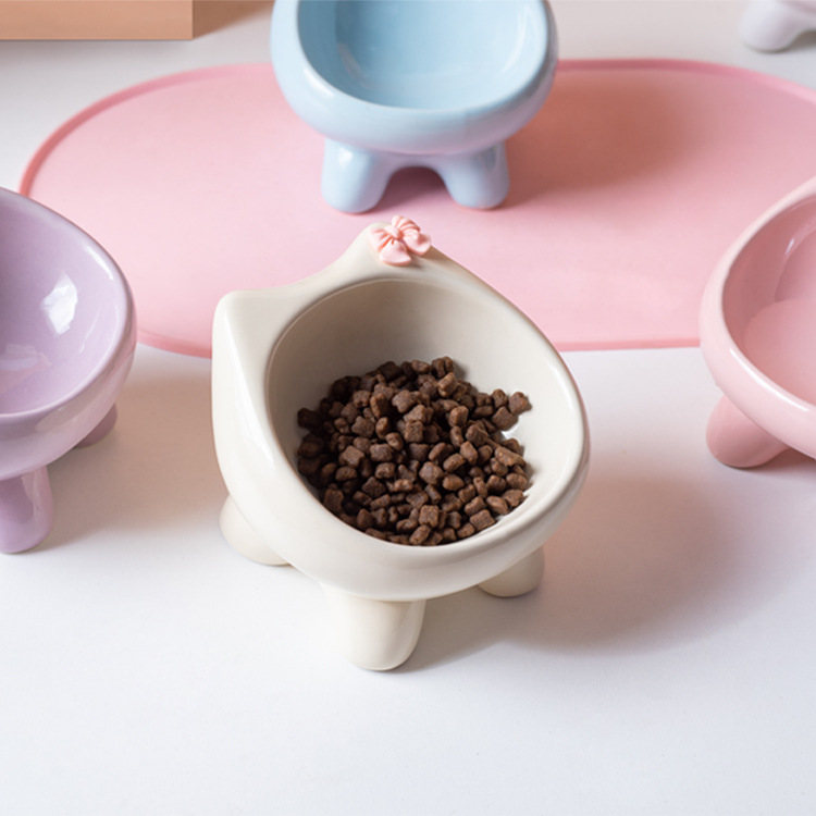 Super cute cat bowls, ceramic cat bowls, dog bowls, cat rice bowls, cat food bowls, cat basins, pet supplies Specification image