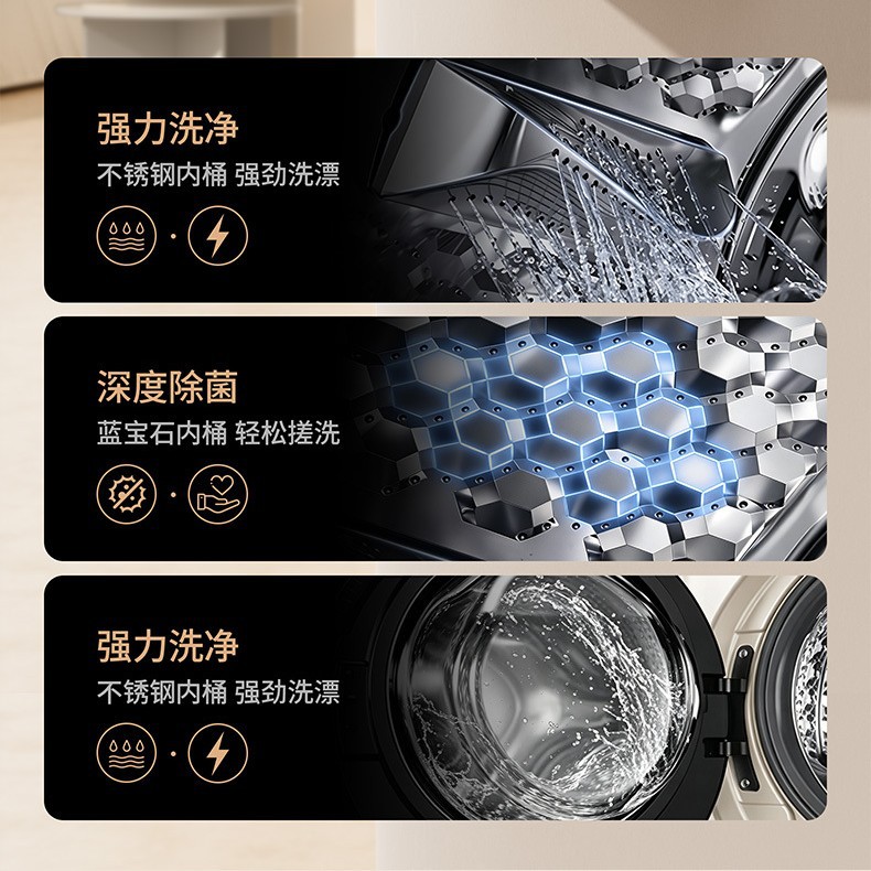 The new underwear washing machine is a fully automatic dual-chamber washing machine that integrates washing and drying functions. It is a perfect tool for high-temperature boiling and washing of underwear and pantyhose Specification image