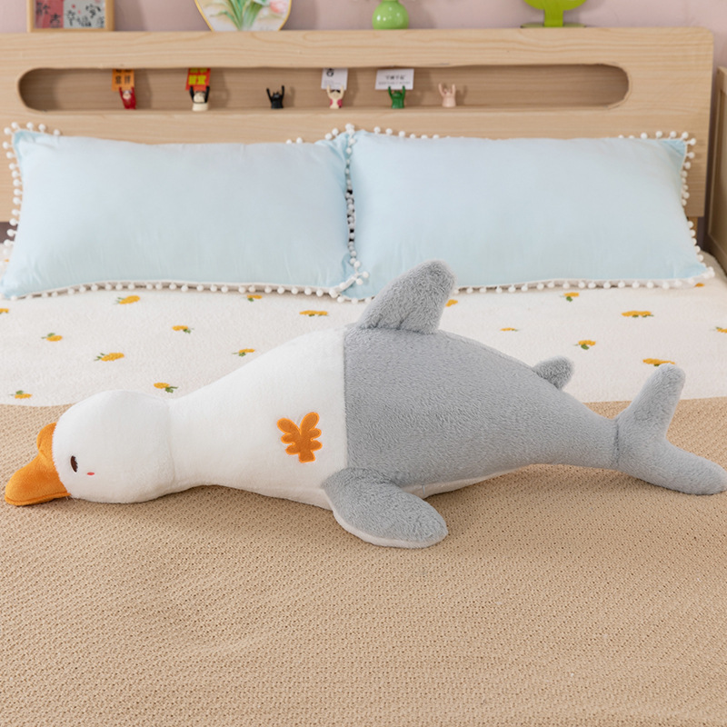 创意鱼鹅抱枕大白鹅毛绒玩具床上超可爱睡觉夹腿搂抱鱼鹅毛绒玩具产品图