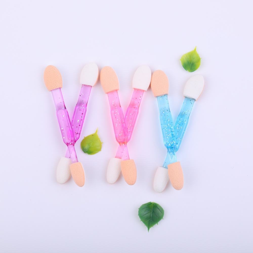 一次性眼影棒乳胶彩葱粉杆双头迷你眼影刷便携黑色美妆工具批发