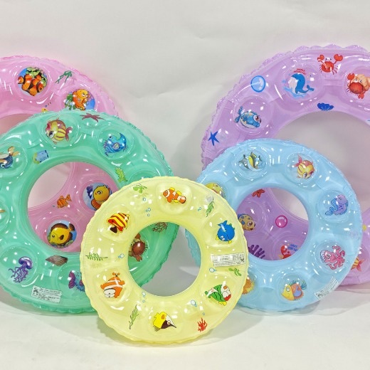 夏季加厚儿童成人充气腋下双气囊双层透明水晶圈游泳圈细节图