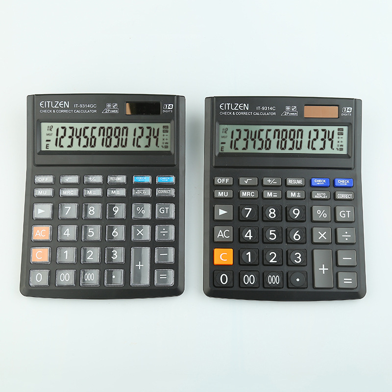 IT-9314GC Ruicheng Calculator, large screen, 14-bit data lookup, Solar dual power supply, office computer, Finance full figure