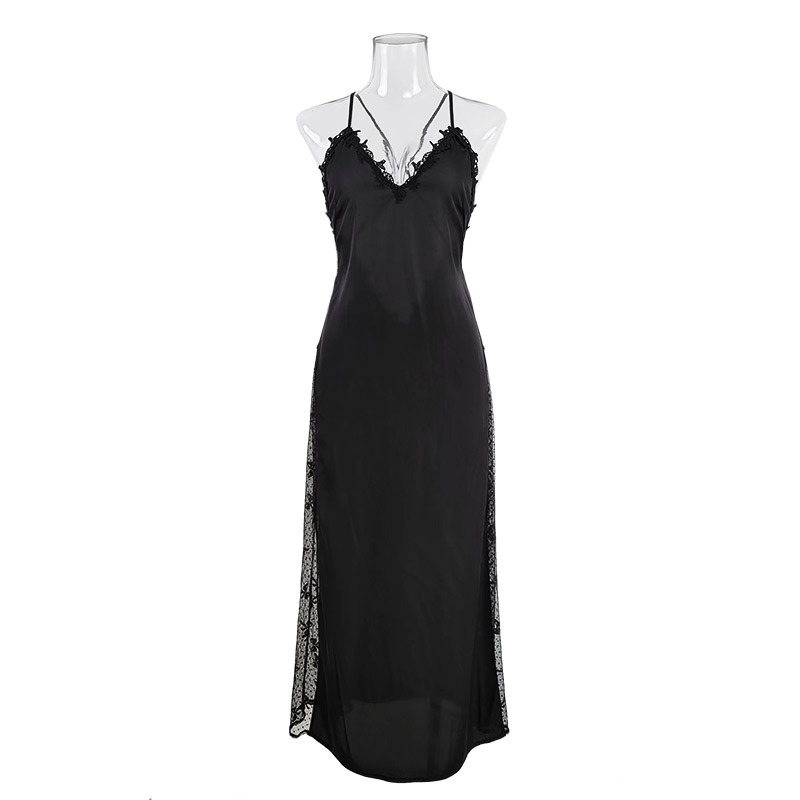 The Feiyun strappy nightgown for women is a thin French court-style long dress with ice silk. It is a sexy and slimming home wear that can be worn outside. It costs 420 Item Picture