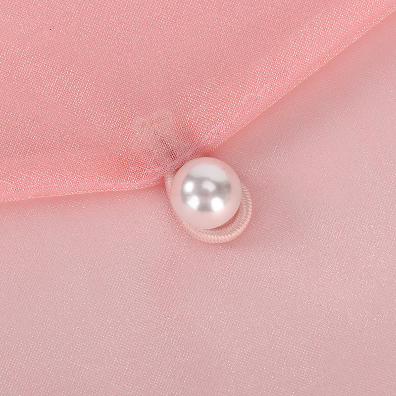 纯色翻盖信封纱袋中国风珍珠盘扣欧根纱袋内衣包装礼品收纳袋详情图4