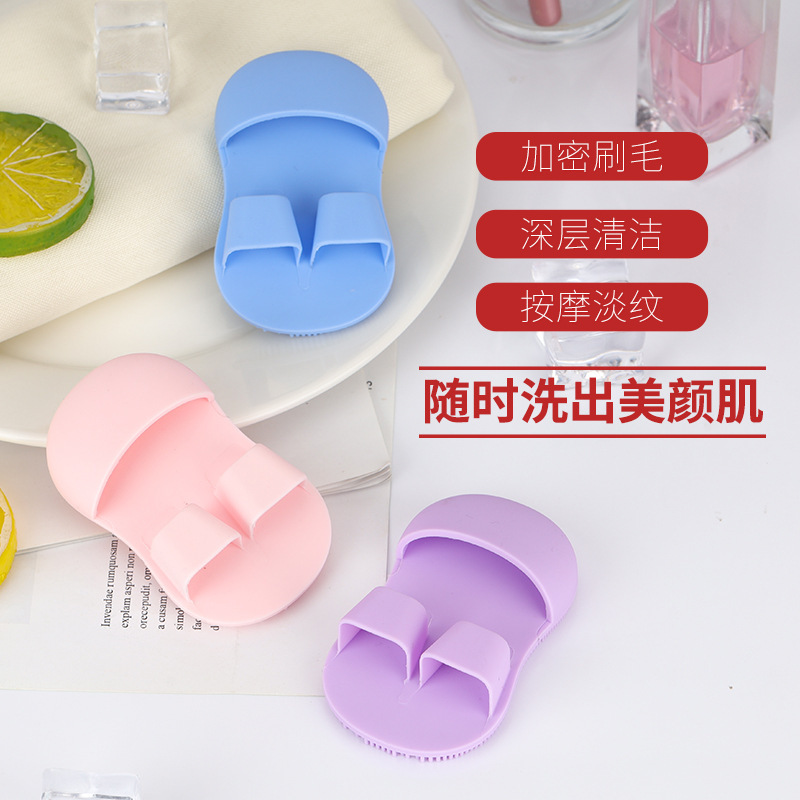 Mini finger facial cleansing brush, soft bristle silicone brush, massage the tip and sides of the nose, clean pores, remove makeup, facial cleansing brush for washing the face details Picture