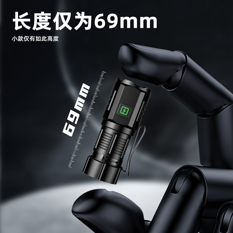 Cross-border bestseller mini LED high-intensity multi-eye flashlight, universal portable small multi-functional charging flashlight details Picture