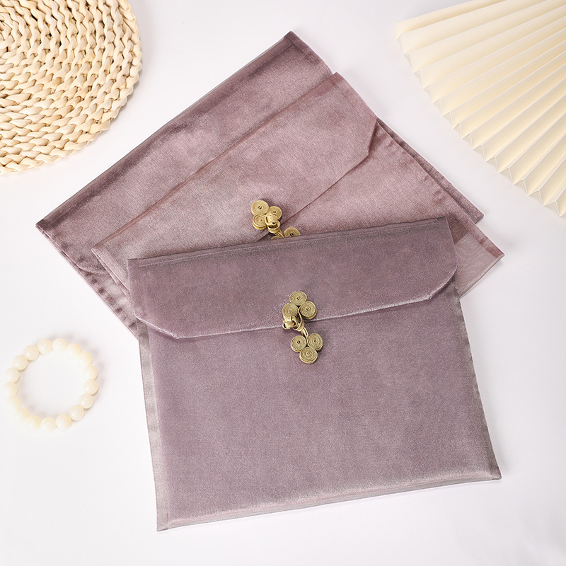 琳纳盘扣收纳袋 纯色高密度网纱包装袋 旗袍睡衣围巾 礼品袋定制