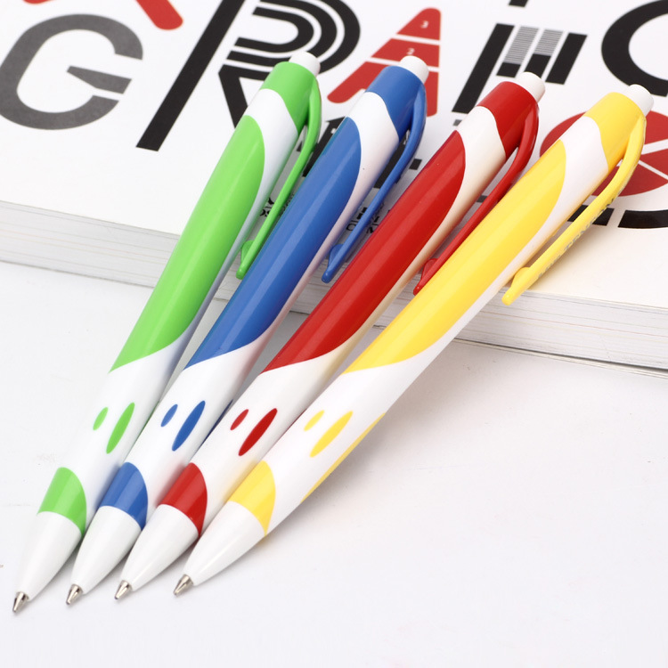Press the plastic ballpoint pen wholesale, foreign trade ballpoint pen wholesale 533 dual-color rod advertising ballpoint pen 48 pieces per cylinder Specification drawing