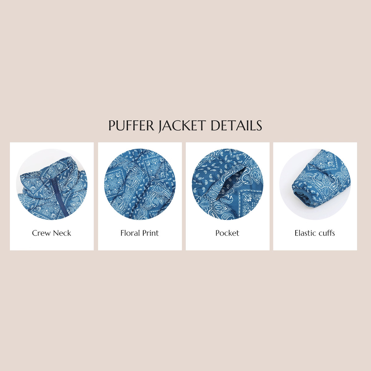 European and American cross-border trade cashew pattern printed women's winter thickened stand-up collar loose cotton jacket MG570 Application Scenario