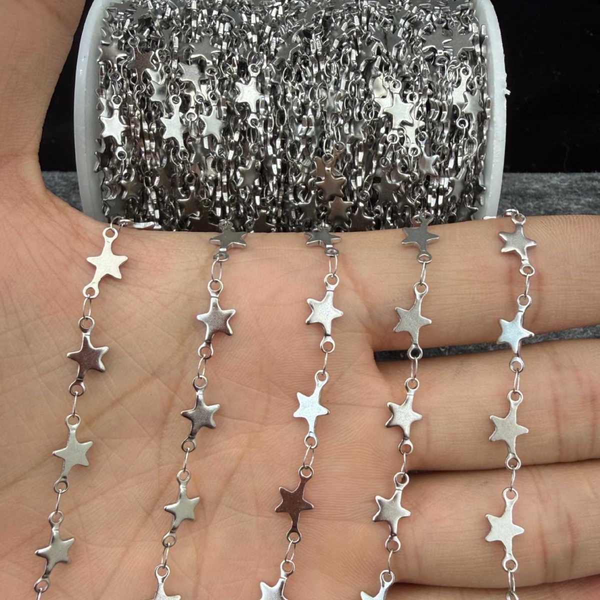 跨境新款不锈钢五角星链子 DIY饰品配件项链手链挂链半成品链条 Specification image