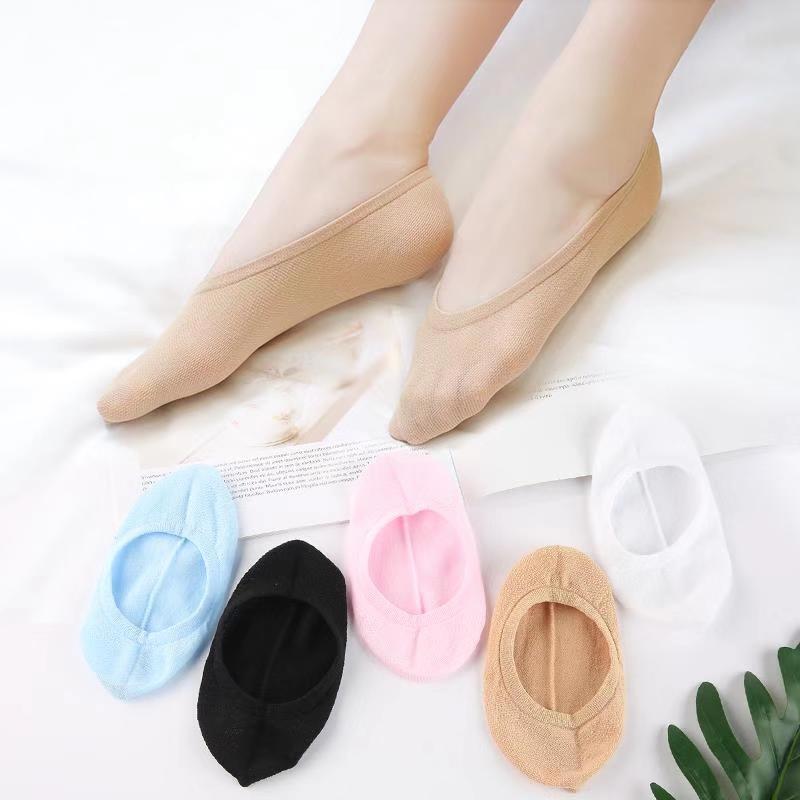 Wholesale of new spring and summer women's candy-colored anti-slip silicone boat socks, women's invisible socks, thin breathable shallow socks details Picture