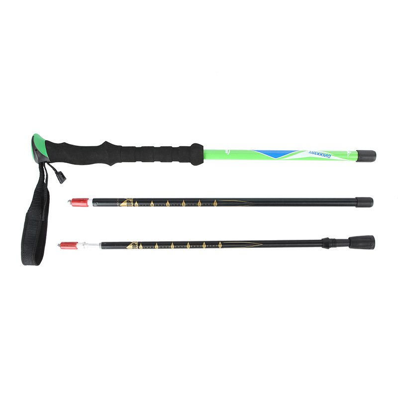 DS8906户外超轻伸缩7075铝合金登山杖徒步手杖键走杖白底实物图