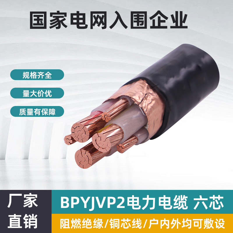 BPYJVP2 insulated power cable with rated voltage (0.6/1KV) low smoke zero halogen copper core wire flame retardant