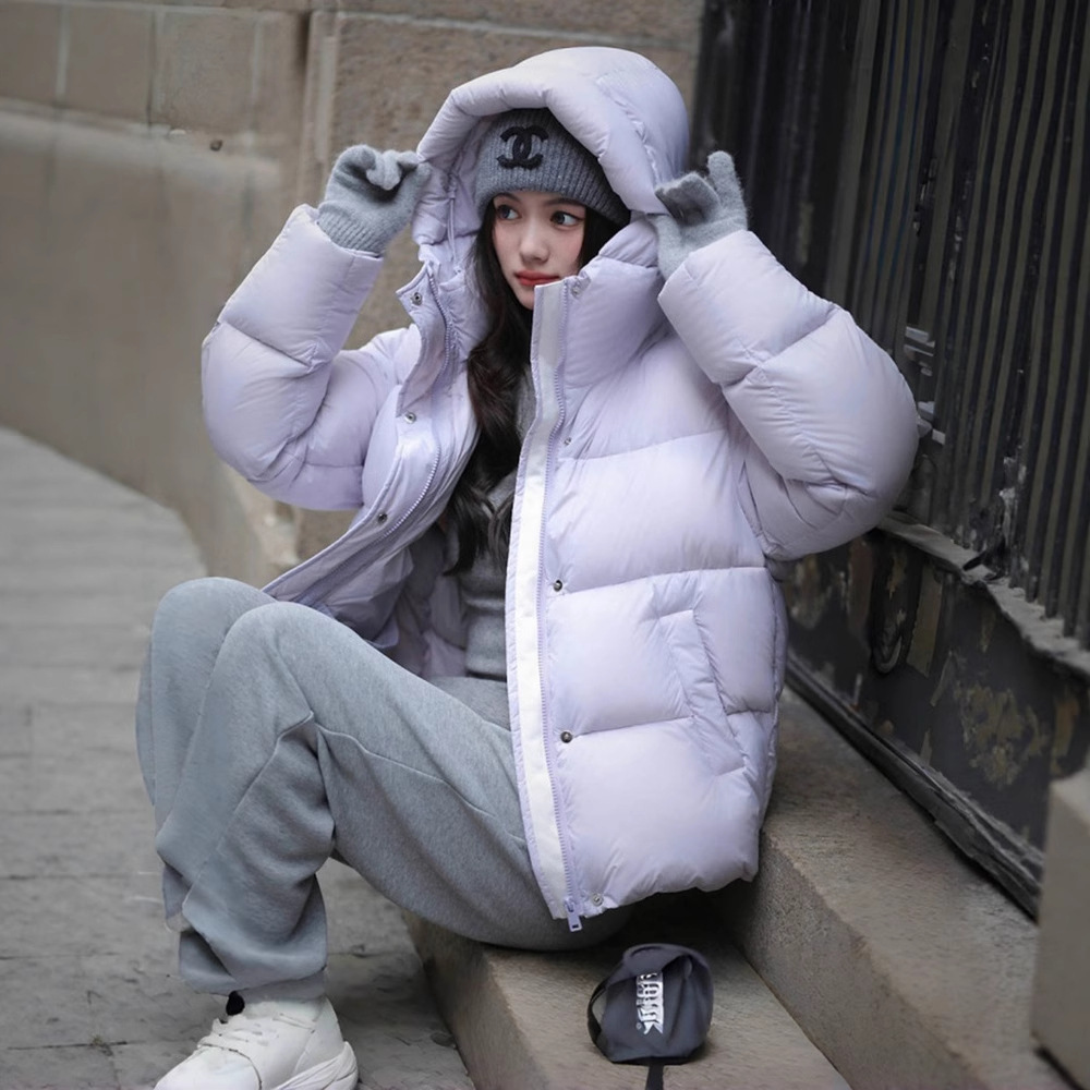 Yaya Short Down Jacket for Women 2025 New Winter Fashion, loose and thick, petite white duck down warm coat Specification image