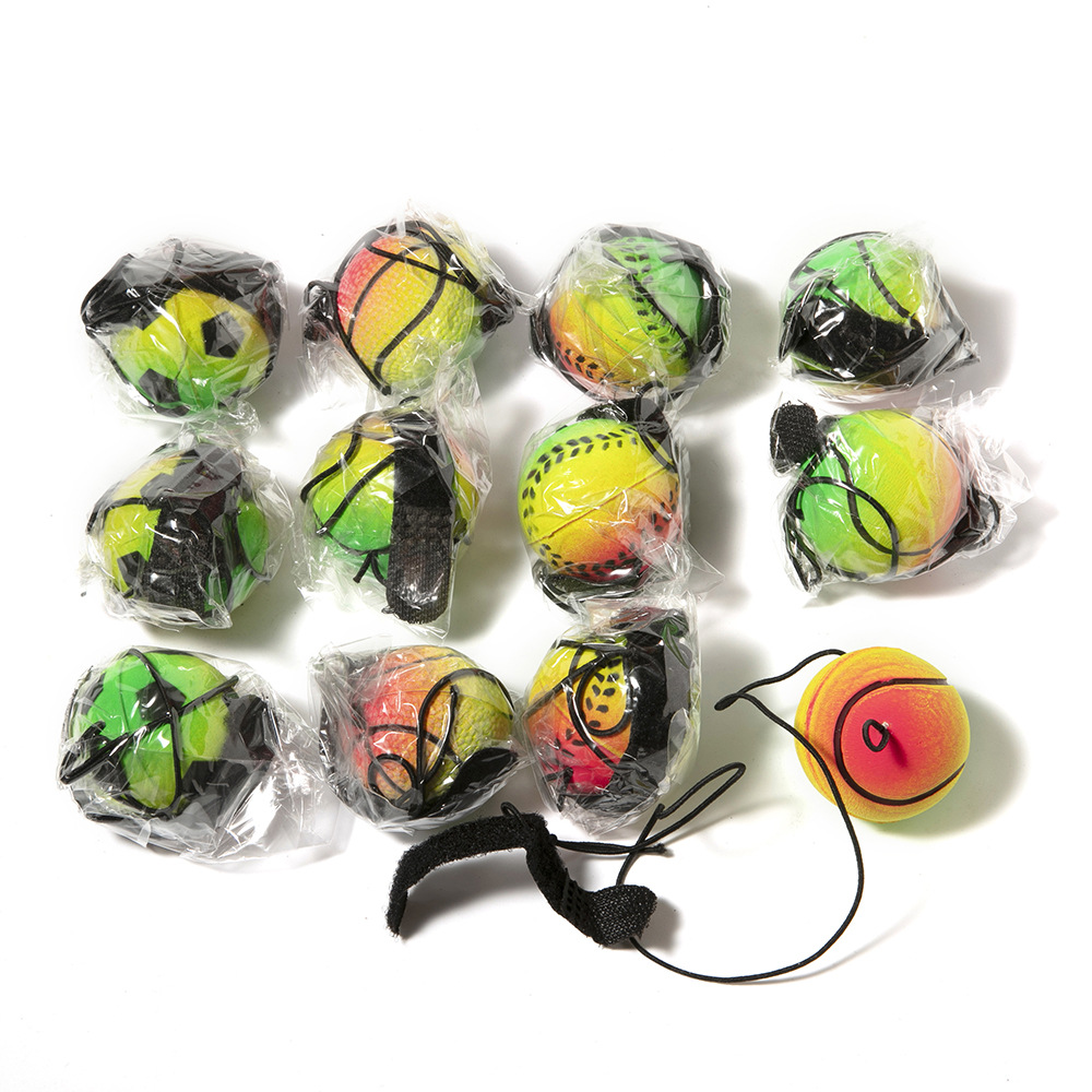 40mm47mm rubber foamed solid finger ring elastic ball, a creative new type of finger rebound swing ball Item Picture