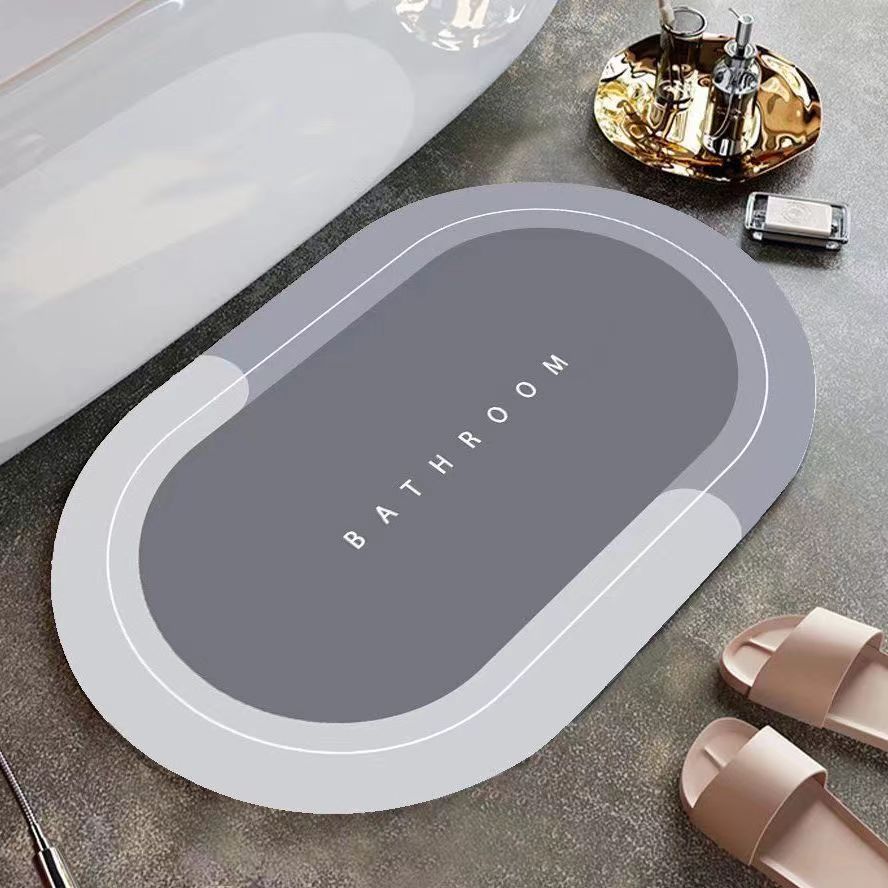Light luxury bathroom and toilet soft diatom mud water-absorbing quick-drying foot MATS, simple household entrance door foot MATS, anti-slip MATS details Picture