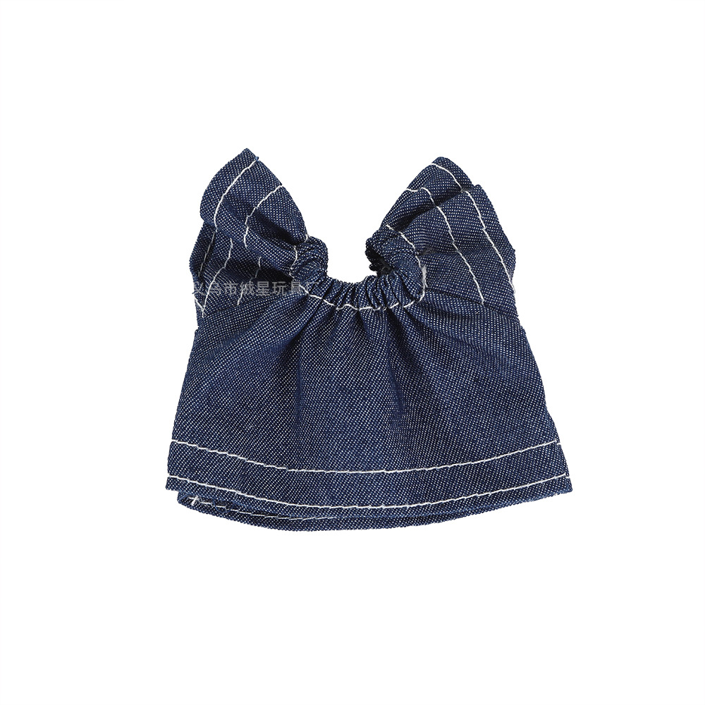 10cm Shirley Mei's Boss dog doll dress, denim skirt, plush doll clothing, cotton doll accessories, clothes, skirt Item Picture