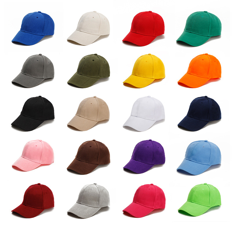 Cross-border solid color sun hat, thickened sandwich style polyester glossy solid color baseball cap, curved brim baseball cap, sun hat details Picture