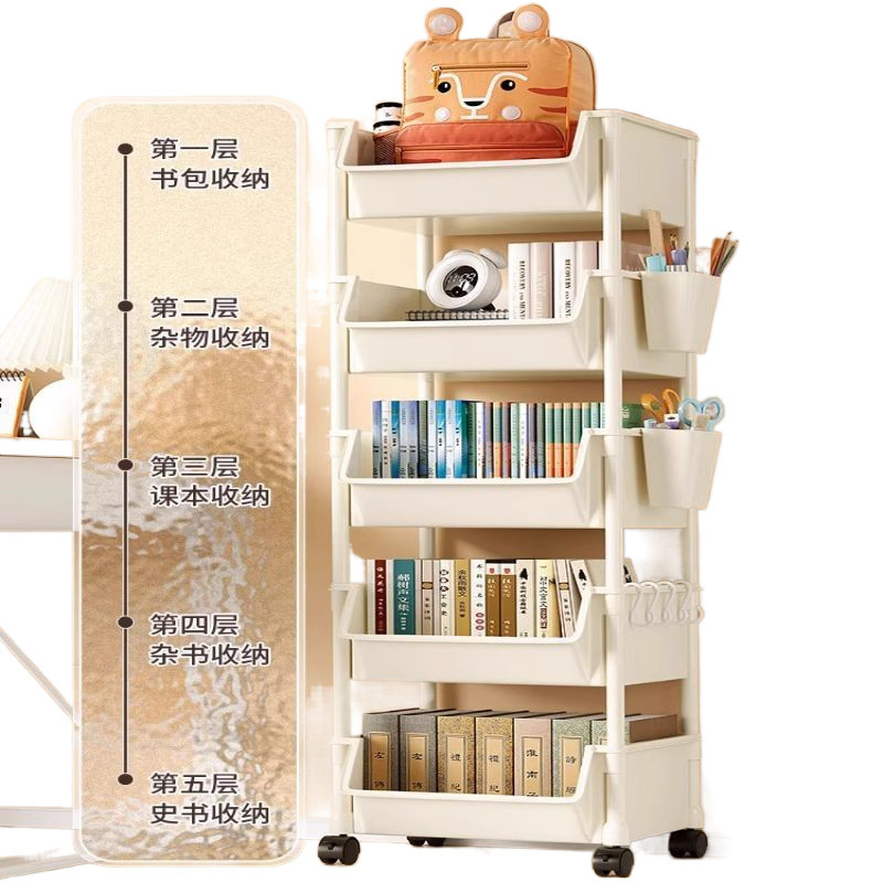 Trolley storage rack, multi-functional home living room snack and toy multi-layer storage rack, mobile bookshelf, kitchen food rack Item Picture