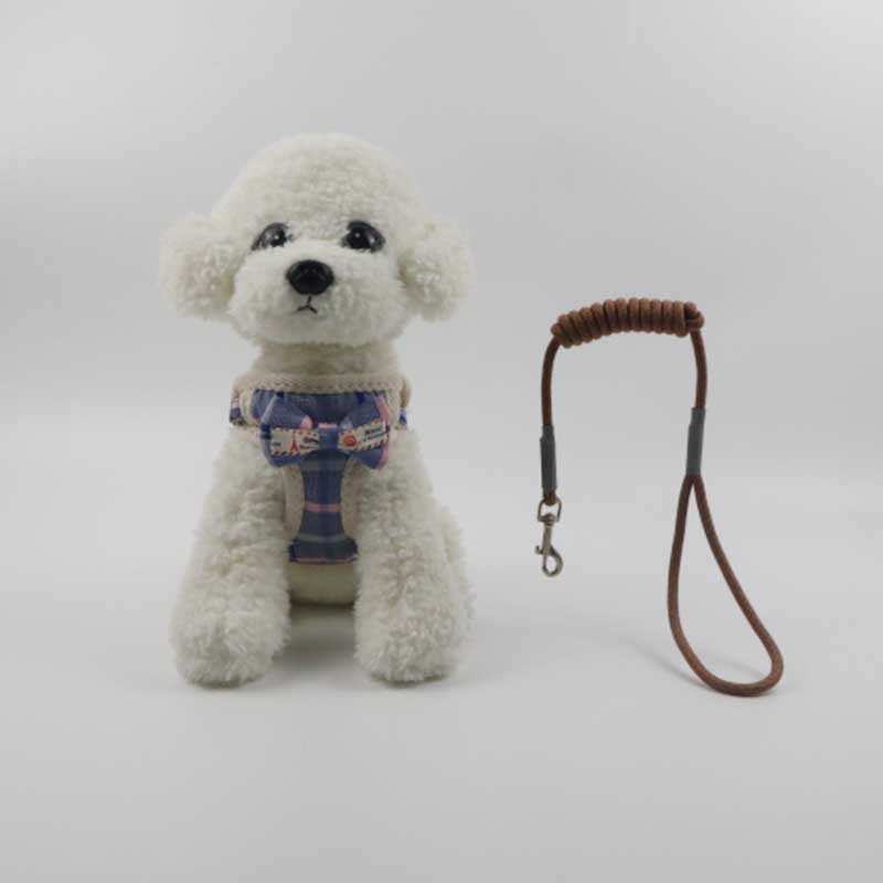 Rongka Pet Cross-border Vest dog leash with chest and back, small and medium-sized dog chest and back with bow net bag, dog walking leash and dog supplies Specification image