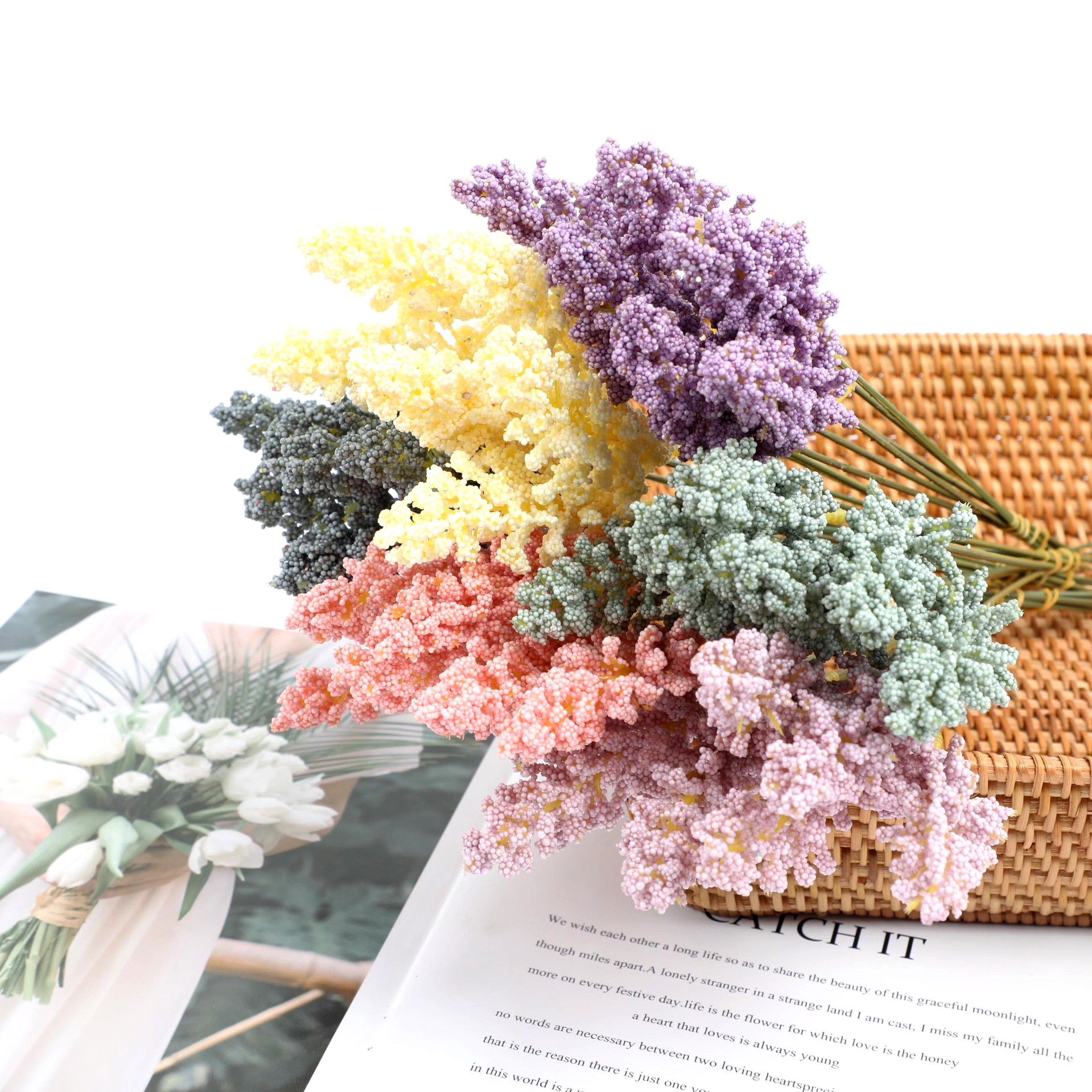 仿真泡沫花手札花麦穗花束塑料花插花干花花材摄影摆件道具详情图3