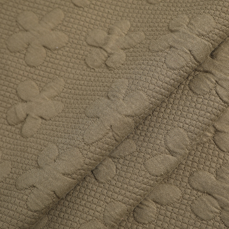 The manufacturer supplies 32s full polyester knitted stretch jacquard fabric for baby and children's underwear and crawling clothes details Picture