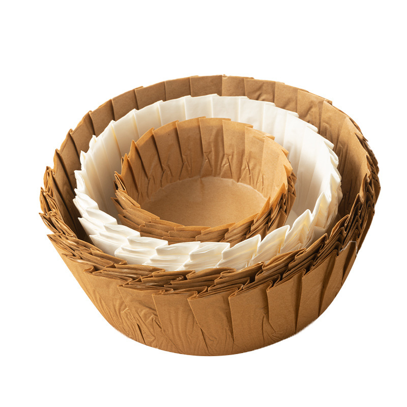 Basque oil paper 4/6/8-inch non-folding paper tray mold baking dessert oil-proof packaging cake cutting piece padding paper Item Picture
