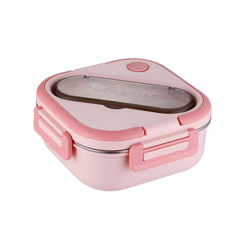 Cross-border ins plastic lunch boxes, student lunch boxes, microwave heating bento boxes, office workers' square lunch boxes with compartments Item Picture