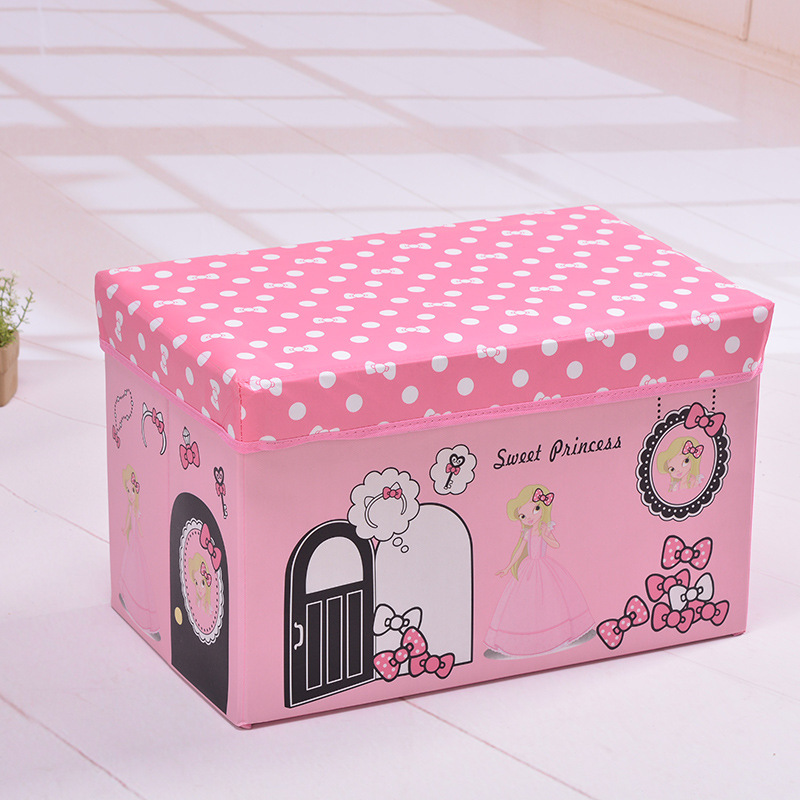 Cross-border best-selling cartoon storage stools, folding storage stools, household daily necessities, large storage boxes, wholesale from manufacturers Specification image