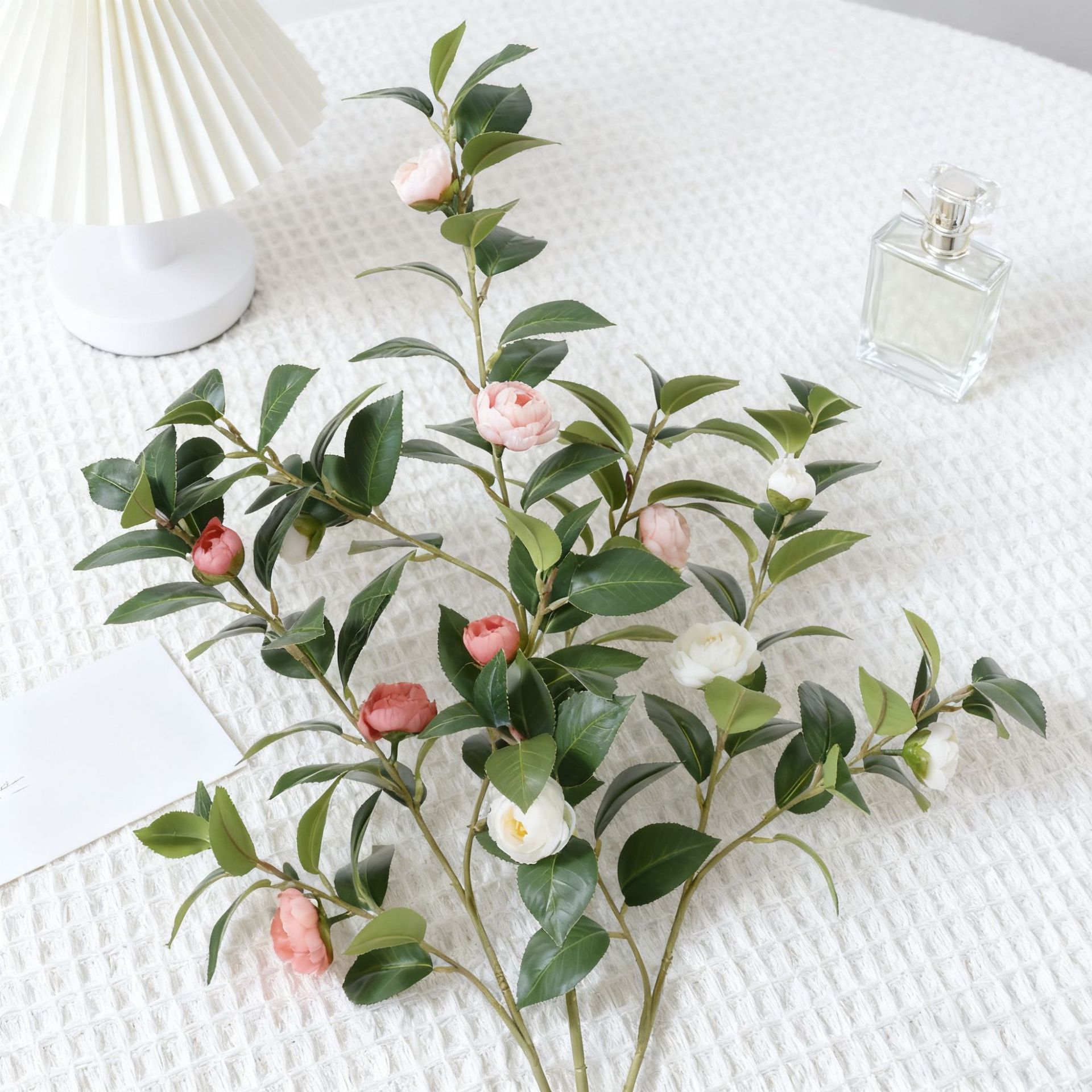小茶花仿真花韩式轻奢茶玫花束室内家居摆件客厅卧室花艺装饰假花细节图