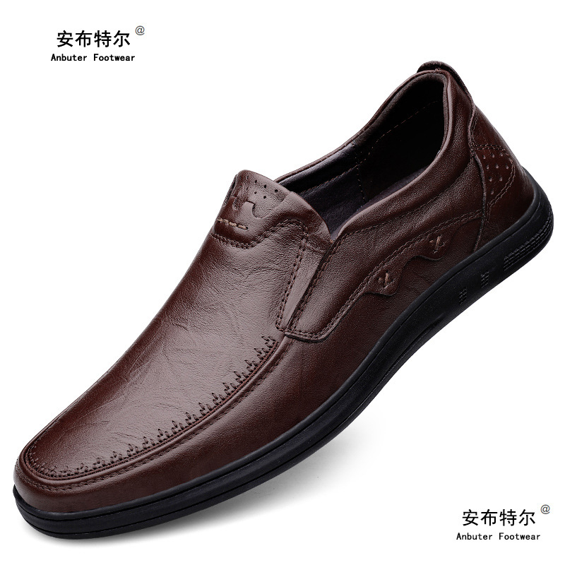2025春秋男士真皮皮鞋四季款头层牛皮软皮软底加绒商务皮鞋乐福鞋产品图
