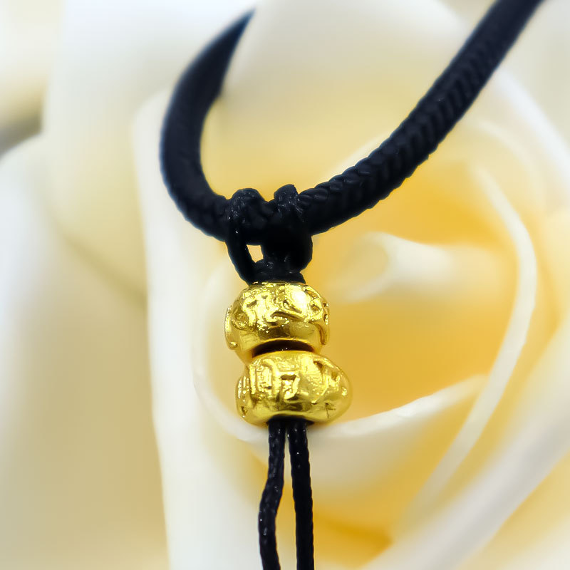 Wholesale of bracelets with strong color retention, sand gold six-character mantra, copper coins, Buddhist prayer beads, string beads, and prayer beads details Picture