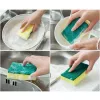 【 Super Value Thickened and Encrypted 】 Scouring pad Sponge, dishwashing cloth, dishwashing brush, pot sponge, cleaning cloth, sponge brush Specification image
