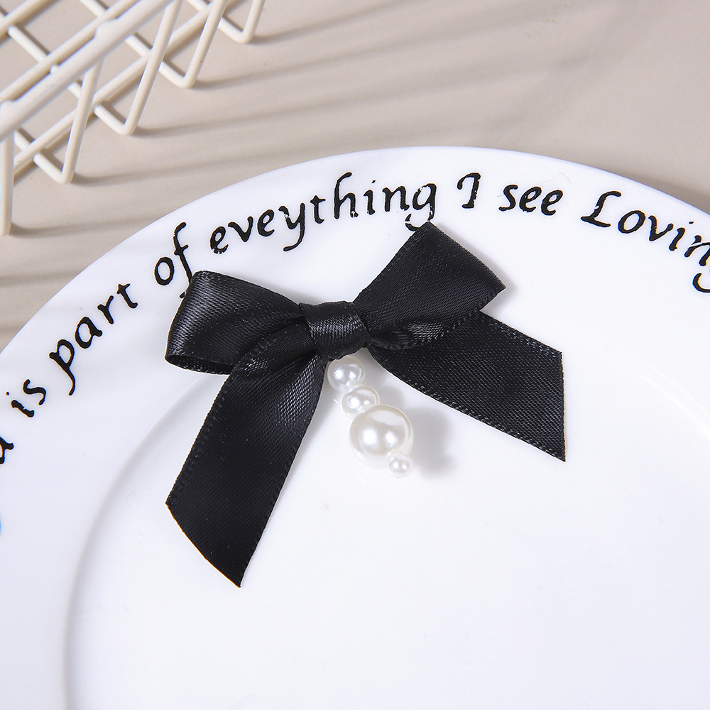 Ribbon bow, clothing accessories, hair accessories, earrings, chest accessories, DIY socks, children's clothing accessories, sweet ribbon pearl knot details Picture