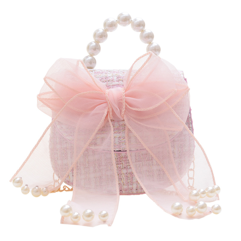 Fashionable and stylish bow single-shoulder crossbody handbag, cute baby coin purse, versatile mini girl's small bag Item Picture