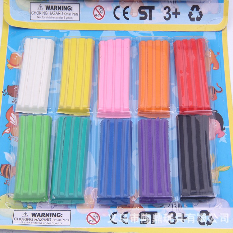 The original manufacturer of plasticine, 10-color rectangular color cards, rubber clay for kindergartens, DIY children's toys, clay for early education