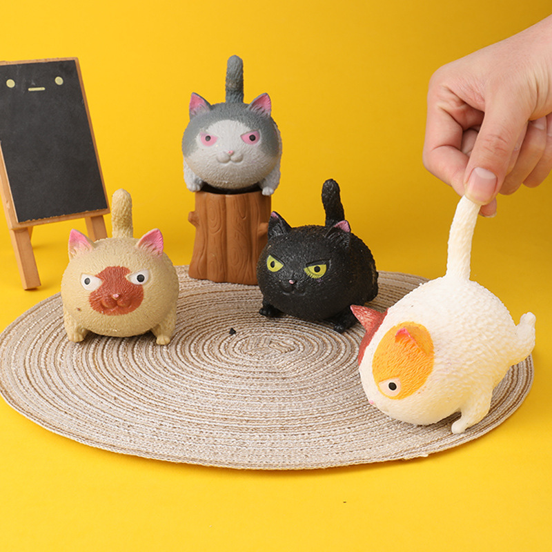 TPR soft rubber squeeze angry Cat creative stress-relieving Tofu Cat Venting Squeeze Fun venting ball stress-relieving children's toys Application Scenario
