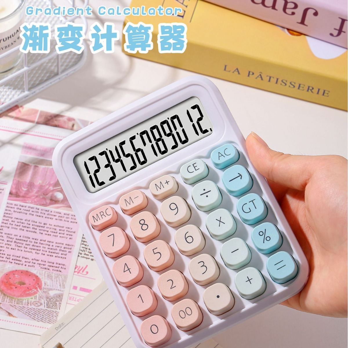 The multi-color key scientific calculator with luminous keycaps and portable multi-functional computer coil is suitable for office and study details Picture