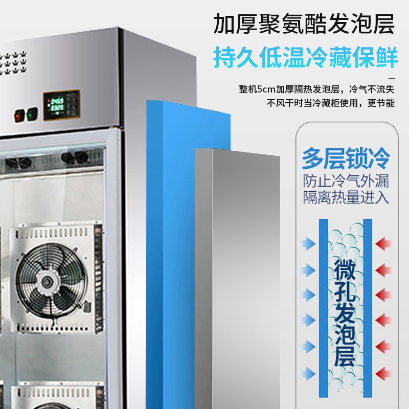 Commercial large-capacity embryo drying cabinets, intelligent air-drying cabinets for roast duck and goose, hanging duck cabinets for roast meat stores, air-cooled dehumidification and preservation cabinets Specification image