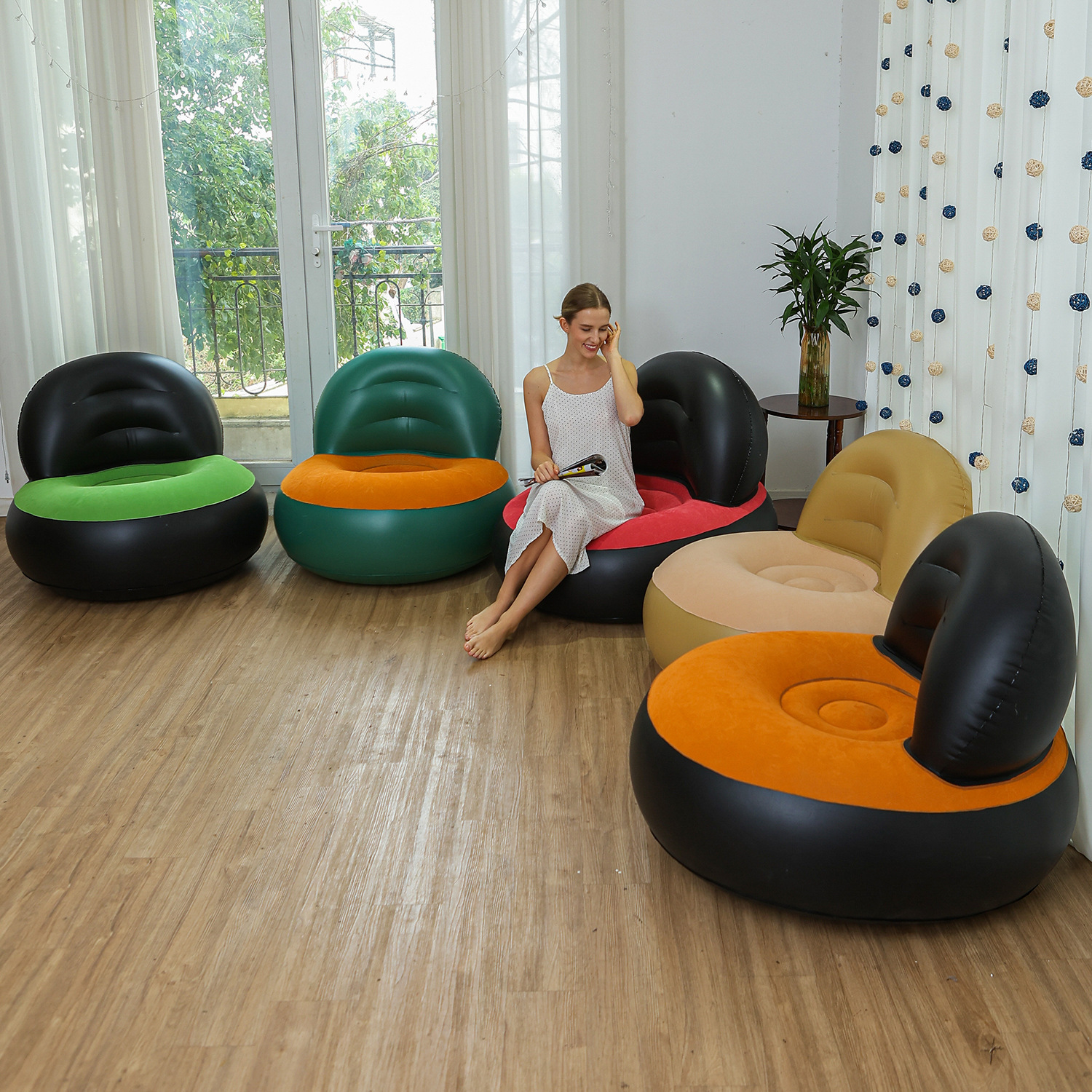 ins inflatable sofa, new plush sofa, graffiti sofa, backrest sofa, inflatable lazy sofa, inflatable sofa details Picture