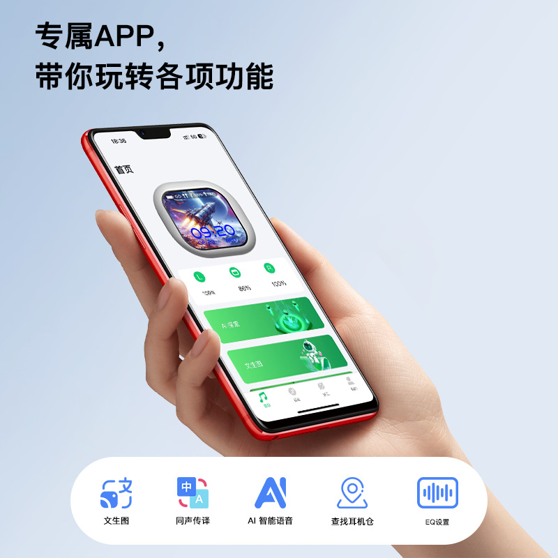 AI Translation Headphones M94 Wireless Ultra-Long Battery Life Cross-border Private Mold Touch Screen Bluetooth Headphones Non-in-ear Smart 5.4 Specification image