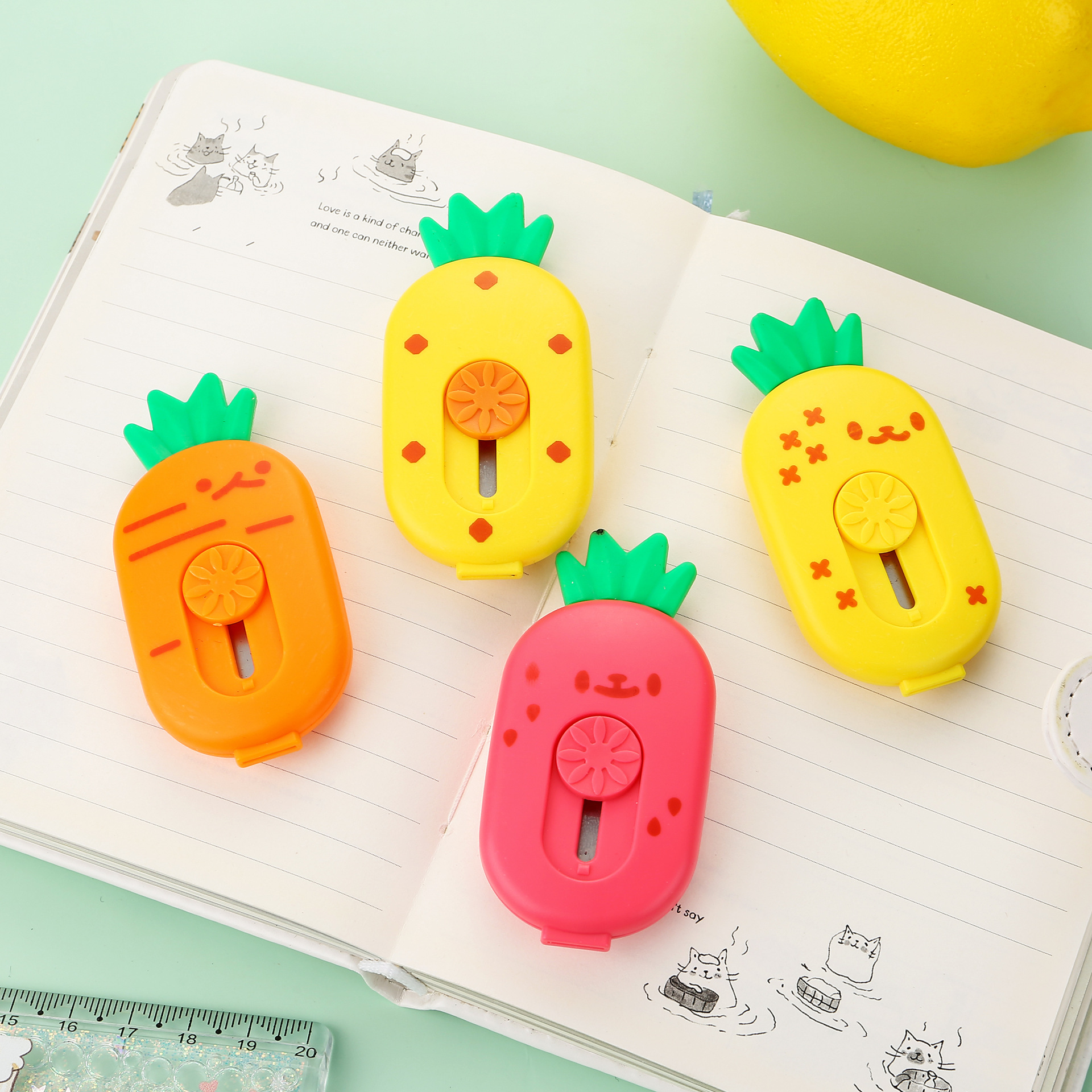 Pioneer Fruit Mini Utility Knife, Portable small student utility knife, express box opening, envelope opening, office paper cutting Application Scenario