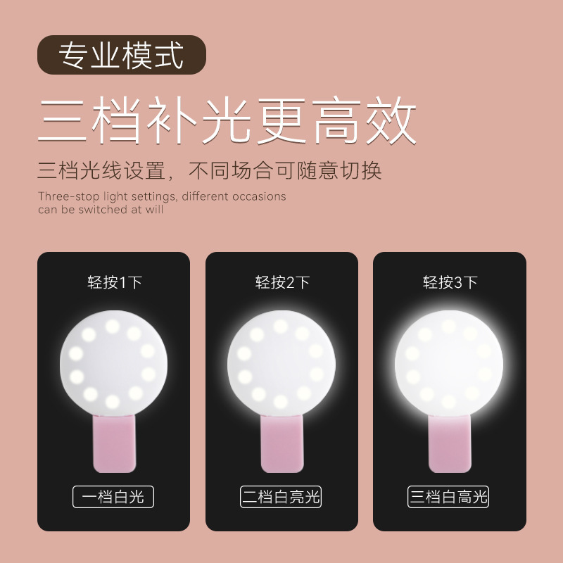 Xiao Q Fill Light Charging mobile phone SF02, Flash Clip light, Beauty Light, Selfie light, Live Streaming Light, portable details Picture