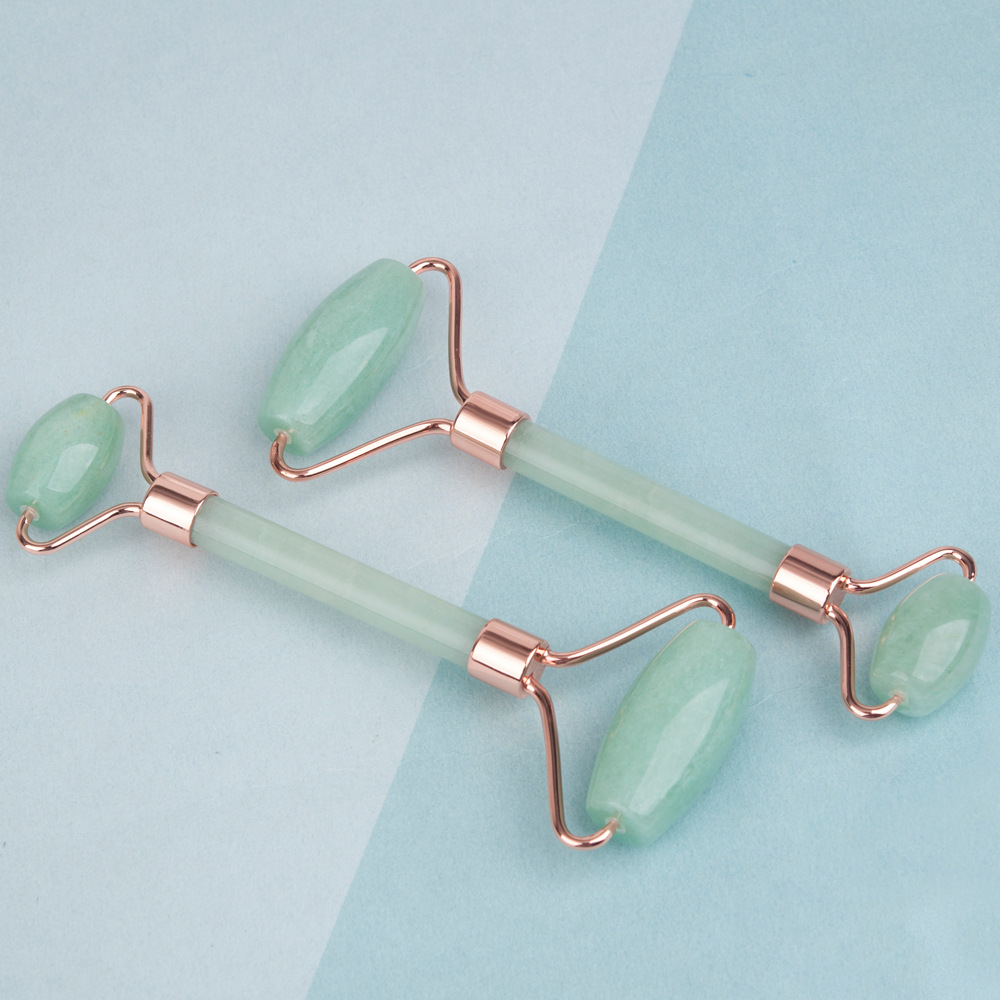 Beauty and makeup jade roller massage device, Green Dongling Beauty Container, facial massage roller, cross-border girlfriend and best friend gift, skin care tool details Picture