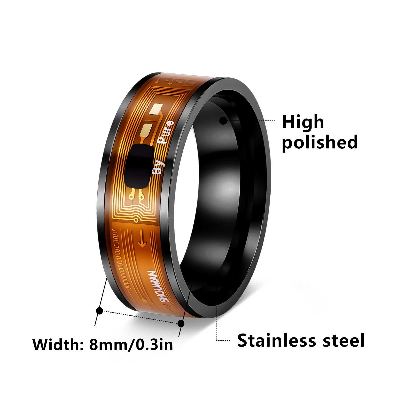 NTAG213 chip NFC smart ring, wearable smart phone device, cross-border best-selling smart jewelry wholesale Item Picture